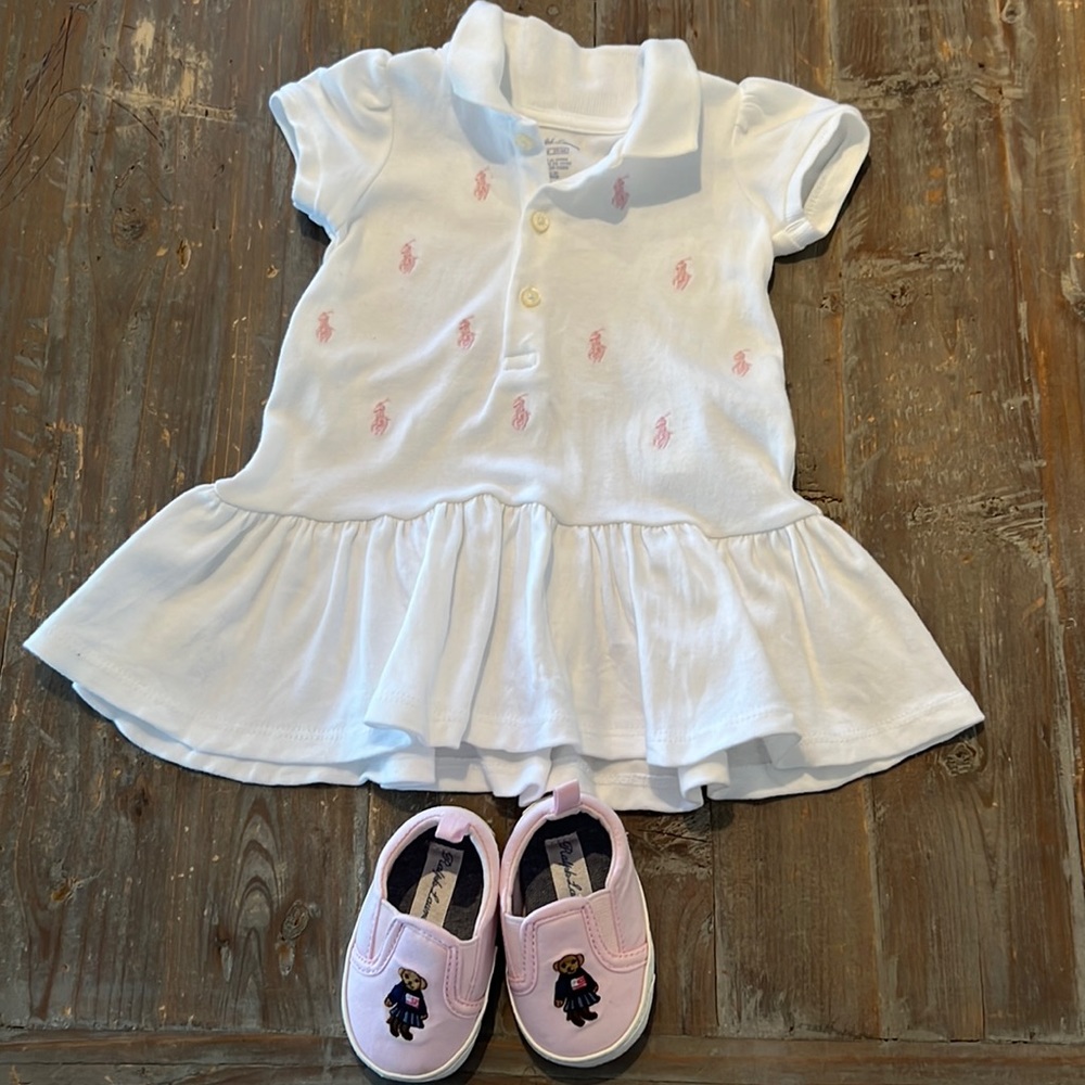 Ralph Lauren 0-3 months old baby dress with shoes
